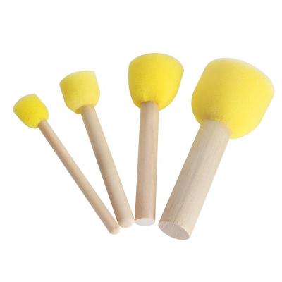 China Easy to Carry 4 Assorted Sizes Round Paint Foam Set Paint Tools Sponge Brush for Kids Painting Crafts and DIY for sale