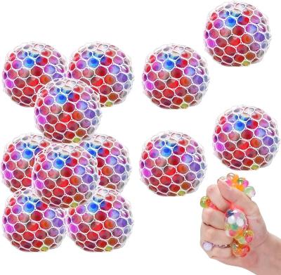 China Eco-Friendly Grape Colored Squishy Balls Squeeze Anti-Stress Balls Sensory Toys With Exclusive Stitched Mesh Relieve Anxiety And Calming for sale