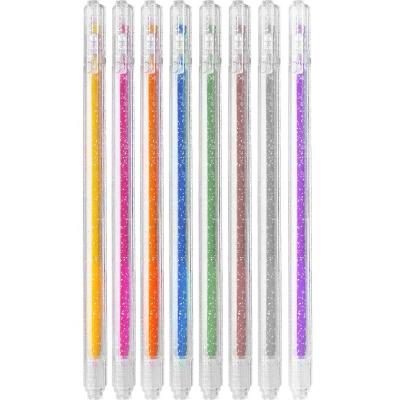 China Office School Watercolor Pen 8 Colors Glitter Pen Color Changing Flash Gel Pen For DIY Drawing for sale