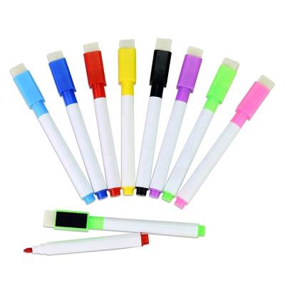 China Smoothly Writing 1 Set 8 Colors Magnetic Whiteboard Pens White Board Markers Pens With Built In Erasing for sale