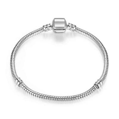 China The classic CLASSIC snake bracelet for bead charms 925 Sterling Silver for sale