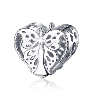 China Factory Wholesale 925 Sterling Silver Cubic Zirconia CZ Cute Butterfly Charms For Bracelets for sale