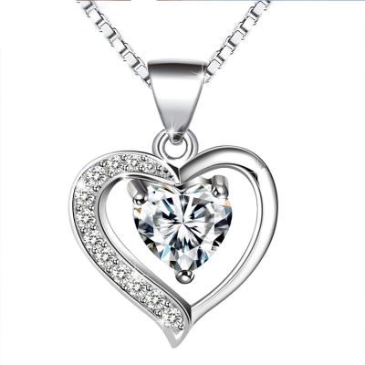 China Fine Jewelry 925 Sterling Silver Love Heart Necklace CLASSIC Pendant for sale