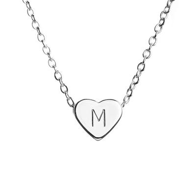 China Wholesale Fashion Women Fashion 925 Sterling Silver Heart Necklace With Initial Pendant for sale