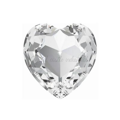 China Sparkle Crystal Castle Jewelry Making Sparkle 4827 Heart Shaped Clear White Aluminum Back Sew On Gemstone Wholesale Rhinestones Pointed Back for sale