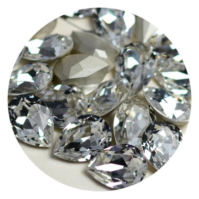 China Clear Color Change Gemstone Market Price High Quality Oval Shape Headed Back Rhinestone Apparel Decoration Fancy Stone Crystal Gemstone for sale