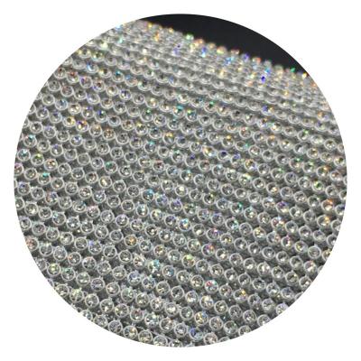 China Flatback Crystal Castle 120*45cm Aluminum Metal Base Rhinestone Trimming Crystal Mesh Rhinestone Glass Sheet For DIY Shoes for sale