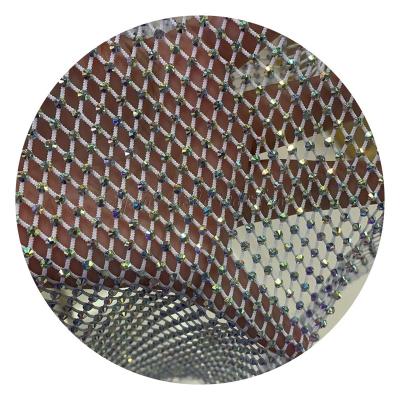 China New Arrival Customized Flatback Rhinestone Mesh Fabric Trimming 24*40cm SS10 Colors Crystal Glass Hot Fix Rhinestone Sheet for sale