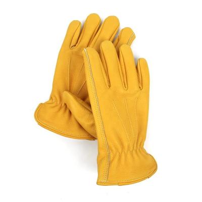 China Cow Grain General Industrial Motorcycle Grain Extraction Safety Work Durable Leather Gardening Gloves for sale