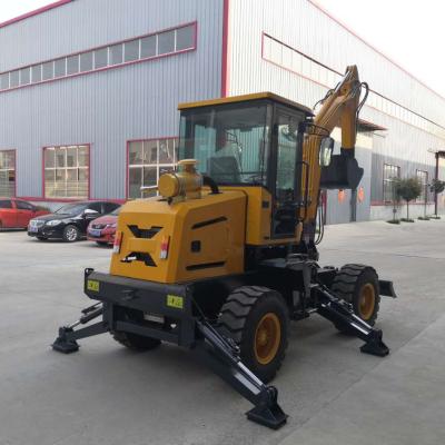 China Building Material Shops Chinese Tractor Excavator 3 Ton Small Wheel Excavator for sale