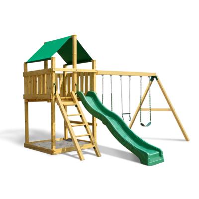 China High quality multi-functional wooden outdoor 3-12years playground for children nc children slide garden outdoor swing set for sale