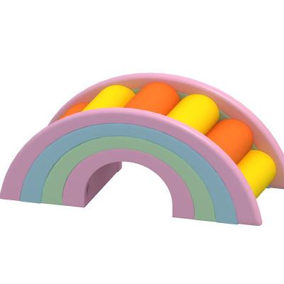 China High Quality Worm Leather Indoor Soft Amusement Playground Equipment Playground PU Baby Play Rainbow Bridge for sale