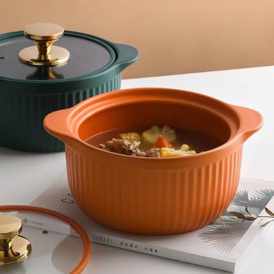 China 2021 Amazon Sustainable Hot Selling Kitchenware Cooking Pots Food Oatmeal Soup Hot Pot Casserole for sale