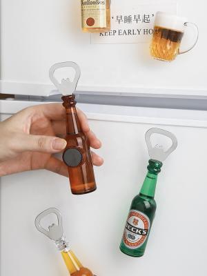 China 3D Beer Bottle Opener Fridge Magnet New Arrival Decors Beer Bottle Opener Fridge Magnet Bar Restaurant Bottle Opener Creative Home Fridge Sticker for sale