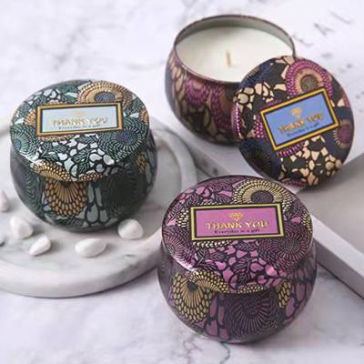 China Wholesale Custom Aromatherapy Eco-Friendly Logo Portable 150g Tin Can Smokeless Soy Wax Candles Scented Candles for sale