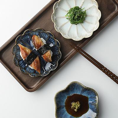 China Flower Shape Ceramic Dish Small Soy Sauce Bowl Porcelain Mini Dipping Seasoning Dish Plate Viable Sauce Dish for sale