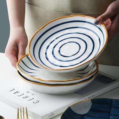 China Japanese Hand-Painted Ceramic Ceramic Dish Charger Dish Dinnerware Set Household Tableware Dish&Plate Viable Personality Ins for sale