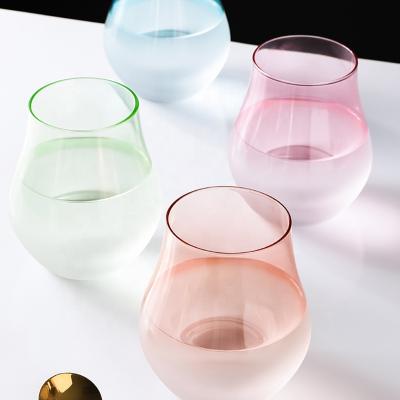 China 2021 New Arrival 345ml 11.67oz Crystal Glass Tumbler Cups Viable Colorful Wine Glass Cup Tea Juice Milk Tea Water Coffee for sale