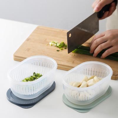 China Small Onion Freshness Ginger Garlic Storage Container Kitchen Refrigerator Fresh-keeping Storage Box Lid for sale