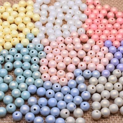 China Jewelry Preparing Candy Clouds Acrylic Beads 6mm 8mm Round Shaped Plastic Loose Beads For Jewelry Making Crafts Rainbow Bag for sale