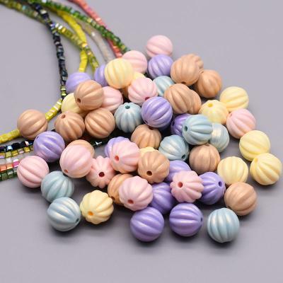 China Jewelry Making 11mm 16mm Pumpkin Sugar Clouds Acrylic Beads Round Shaped Loose Plastic Beads For DIY Handmade Jewelry Making Crafts Rainbow Bag for sale