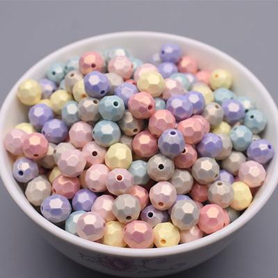 China Jewelry Making 8/10/14mm Sugar Clouds Acrylic Beads Round Shape Faceted Loose Plastic Beads For DIY Handmade Jewelry Making Crafts Rainbow Bag for sale