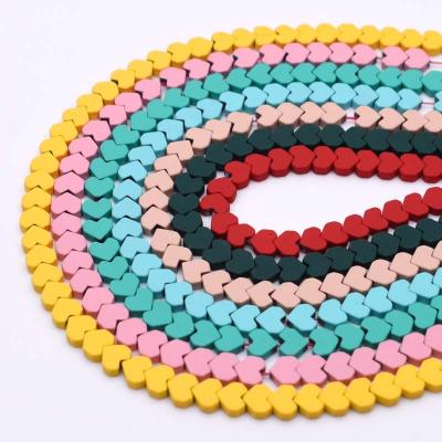 China Heart Shape Hematite Jewelry Bracelet Necklace Wholesale 14 Color 6mm Prep Beads Natural Stone Beads For Jewelry Making Bracelet Beads for sale