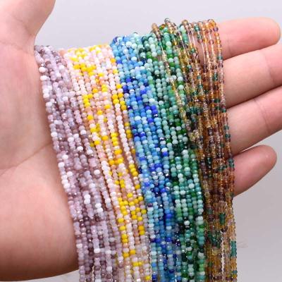 China Boho 1x2mm Mixed Color Rondelle Crystal Beads Faceted Crystal Pendant Bracelets Necklace Glass Beads For Jewelry Making Loose Glass Seed Bead Factory Wholesale for sale