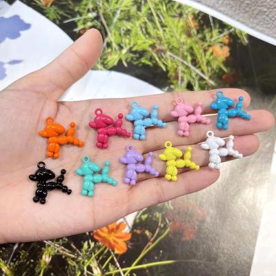 China Colorful Cute Hiphop Metal Alloy Pendants 3D Balloon Dog Charms Pendants For Jewelry Making Findings DIY Necklace for sale