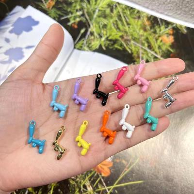 China New Colorful Hiphop Findings DIY Metal Alloy Pendants Balloon Dog Charms Pendants For Jewelry Making Necklace for sale