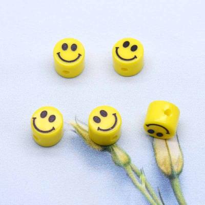 China Fashionable 1000pcs/bag Resin Funny Smile Face For Jewelry Making DIY Beads Bracelet Necklace Handmade Accessories 10*12.5mm for sale