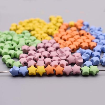 China Making Jewelry Necklace Bracelet Earring 7mm DIY Jewelry Findings Metal Alloy Beads Macarone Color Five-pointed Star Beads For Jewelry Making DIY for sale