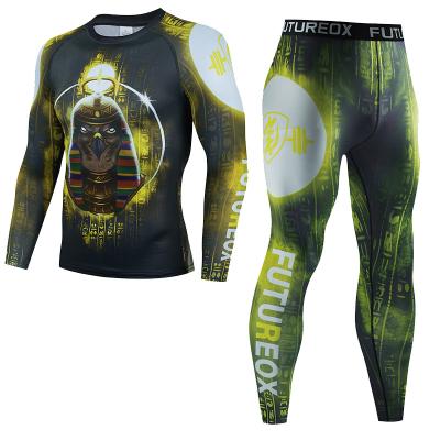 China New Top Quality Breathable Winter GODS OF EGYPT - RA Men Sets Compression Sports Suit Sweated Underwear Men Quick Dry Thermo Clothing for sale