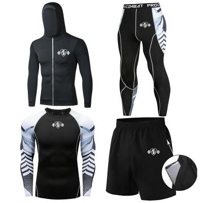 China Printed Breathable Sports Suit Mens Youth Mens Running Hooded Casual Sportswear Suit for sale