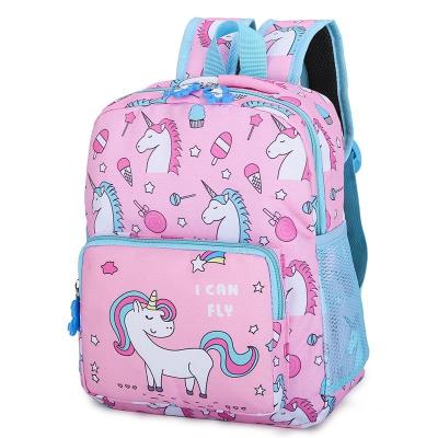 China Lightweight Cute Cartoon Unicorn Printed School Bag Kindergarten Kids Small School Backpack For Girls for sale