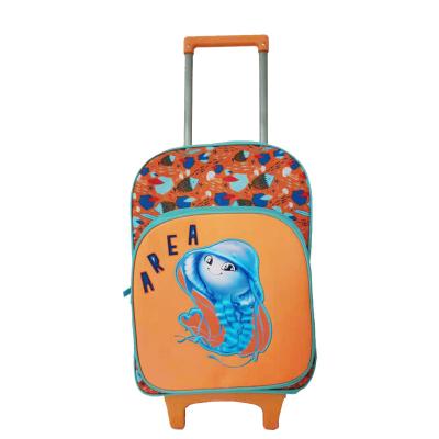 China 2021 New Cartoon Large Capacity Children Rolling Wheel Luggage Bag Cute Travel Backpack Outdoor Travel Luggage for sale