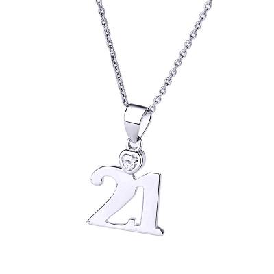 China Romantic Wholesale New Fashion Number Charm Sterling Silver Pendant for sale