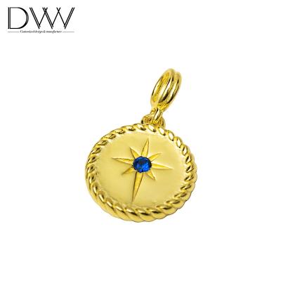 China 14K Gold Plated Necklace Shining Star Charm Pendants Fashion Environmental Friendly Custom Pendant for sale