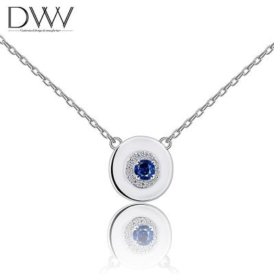 China Environmentally Friendly Claw Setting Silver Zircon Jewelry Necklaces Women Necklace Pendant Necklace for sale