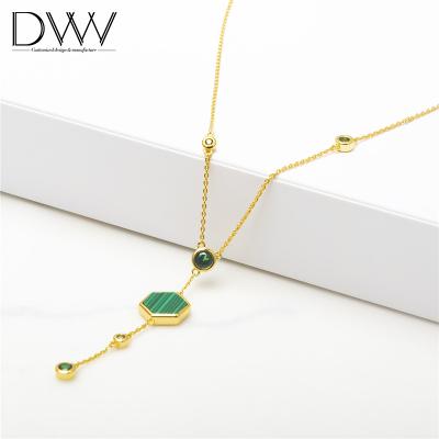 China Custom Made Classic Gold Malachite Style Necklace ODM Pendant Necklace Jewelry for sale