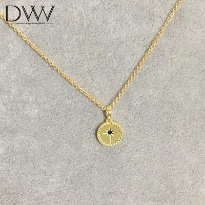 China Environmental Friendly Shining Star Charm Pendant 14K Gold Plated Charms Necklace Gold Birthstone Pendant for sale