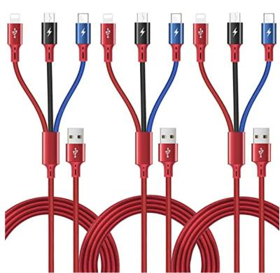 China COMPUTER Multi Charging Cable/3.3FT 3 in 1 Cord Fast Charging Adapter with USB-C, Micro USB Port for sale