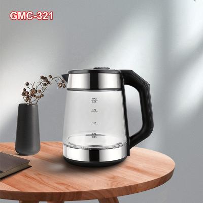 China 360 degree rotation base keep hot function adjustable temperature digital glass electric kettle with GMC-321 tea filter homewings brand for sale