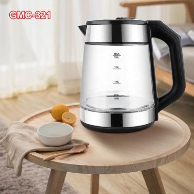 China 360 degree rotation base keep hot function adjustable temperature digital glass electric kettle with GMC-321 tea filter homewings brand for sale