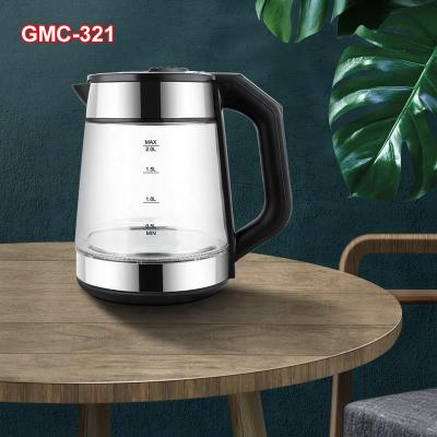 China 360 Degree Rotational Base Keep warm function Adjustable temperature digital Glass Electric Kettle with tea filter homewings brand of GMC-321 for sale