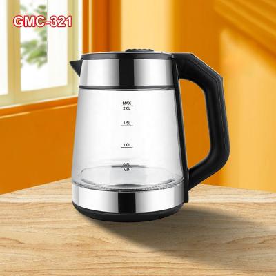 China 360 degree rotation base keep hot function adjustable temperature digital glass electric kettle with GMC-321 tea filter homewings brand for sale