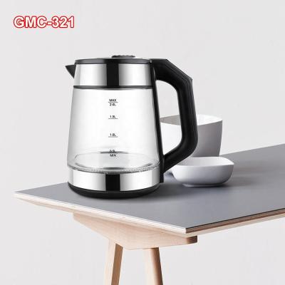 China 360 degree rotation base keep hot function adjustable temperature digital glass electric kettle with GMC-321 tea filter homewings brand for sale