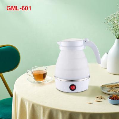 China 360 Degree Travel Mini 0.6L 220v 600w Collapsible Collapsible Silicone Kettle Low Rotation Jug Portable Electric Kettle Small Small for sale