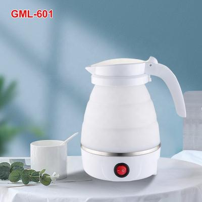 China 360 Degree Travel Mini 0.6L 220v 600w Collapsible Collapsible Silicone Kettle Low Rotation Jug Portable Electric Kettle Small Small for sale