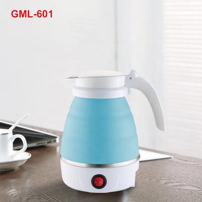 China 360 Degree Travel Mini 0.6L 220v 600w Collapsible Collapsible Silicone Kettle Low Rotation Jug Portable Electric Kettle Small Small for sale